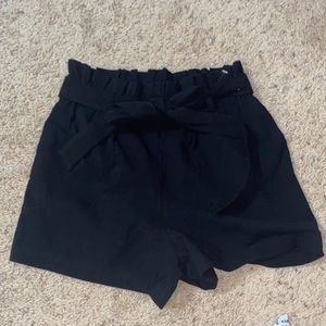 Paper Bag Tie Waist Shorts